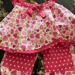 Girls size 4 strawberries and polka dot capri and summer top